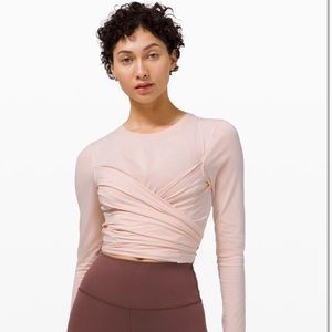 lululemon gather and grow long sleeve feather pink